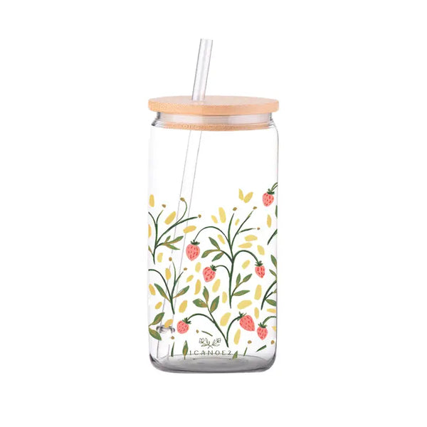 Strawberry Meadow Glass Can - 1canoe2