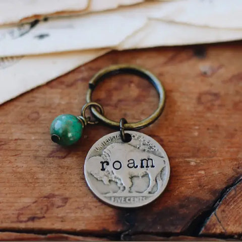 Vintage Roam Buffalo Nickel Keychain