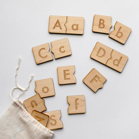 Wooden Alphabet Puzzle • Modern Letter Matching Kids Game