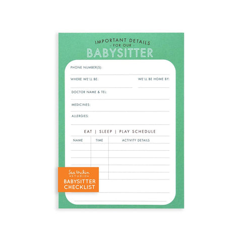 Babysitter Notepad