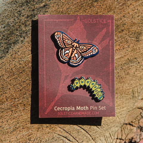 Cecropia Moth Pin Set