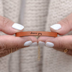 Choose Joy - Pink Gold Leather Bracelet