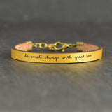 Do Small Things with Great Love - Coral Leather Bracelet
