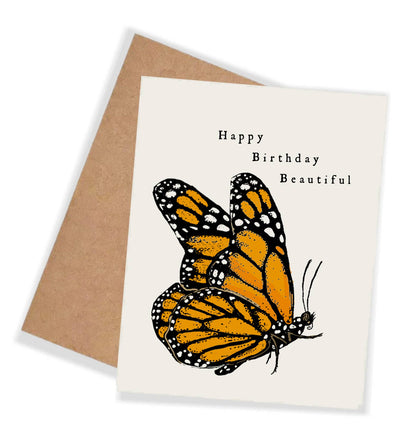 Happy Birthday Beautiful Monarch Card