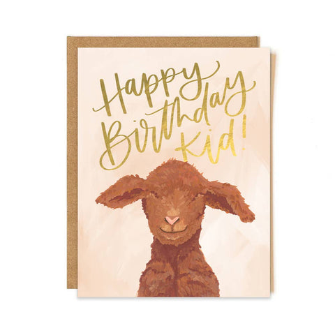 "Happy Birthday, Kid!" Birthday Goat Card