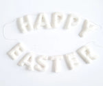 Happy Easter Homemade Felt Garland - White