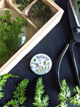 I Love Botany Pinback Button (Twig & Moth)