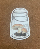 Mushrooms in Jar Waterproof Sticker