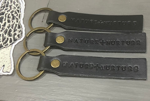 NATURE+NURTURE Custom Stamped Leather Key Chain