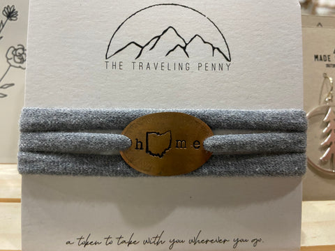 Ohio Home State Cloth Wrap Bracelet