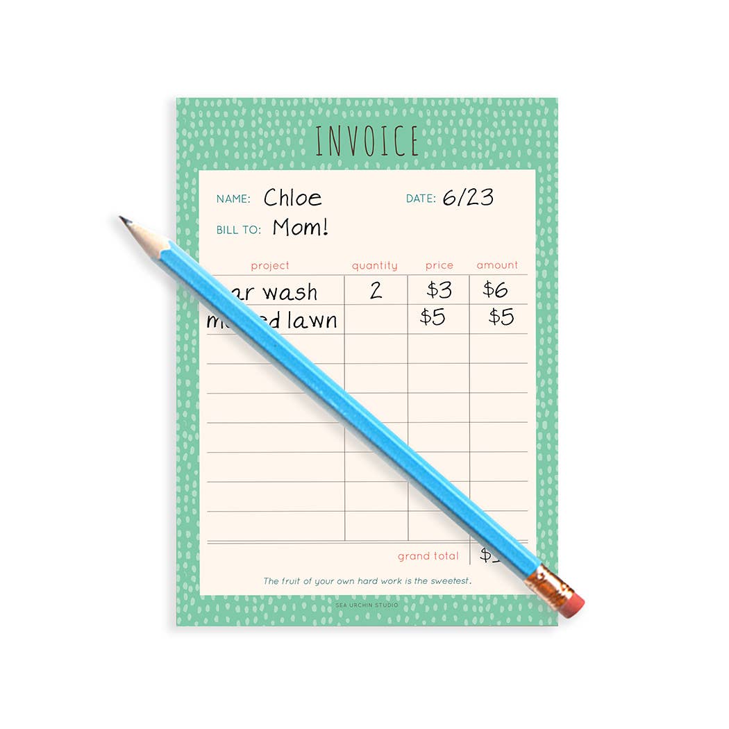 Invoices for Kids Notepad – nature+nurture