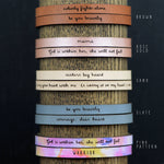 I See Strength in You - Brown or Metallic Rose Gold Leather Bracelet