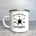 Life is Better At The Campfire Enamel Campfire Mug
