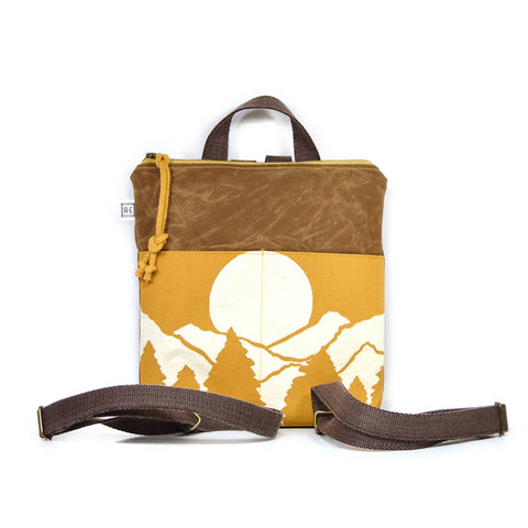 Mini Backpack - Vista // Mountain Print Backpack - Mustard