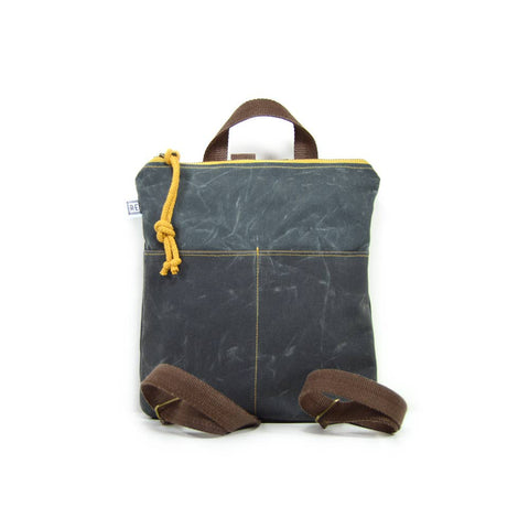 Mini Backpack - Waxed Canvas - River