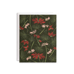 Poinsettia + Pine Card