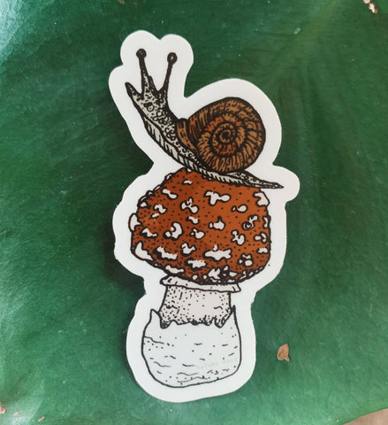 Snail Amanita Mushroom Decal