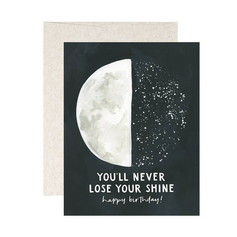 Speckled Moon Birthday Greeting Card