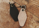 Happy Camper Leather Keychain