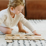 Wooden Moon Phase Puzzle • Modern Lunar Puzzle for Kids