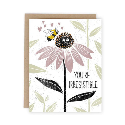 You're Irresistible Bee on Flower Greeting Card